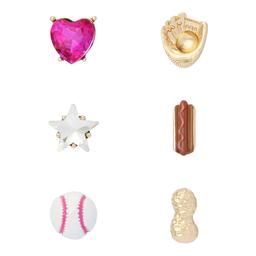Betsey Johnson Baseball Single Stud Earring Set