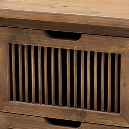 Baxton Studio Clement 2 Drawer Wood Spindle Nightstand