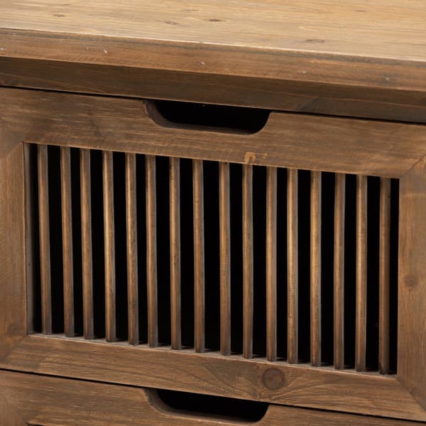 Baxton Studio Clement 2 Drawer Wood Spindle Nightstand