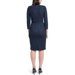 Womens Calvin Klein 3/4 Sleeve Pinstripe Sheath Dress