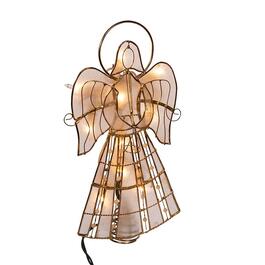 Kurt Adler 10-Light Capiz Angel Treetop w/ Scroll Design & Pearls