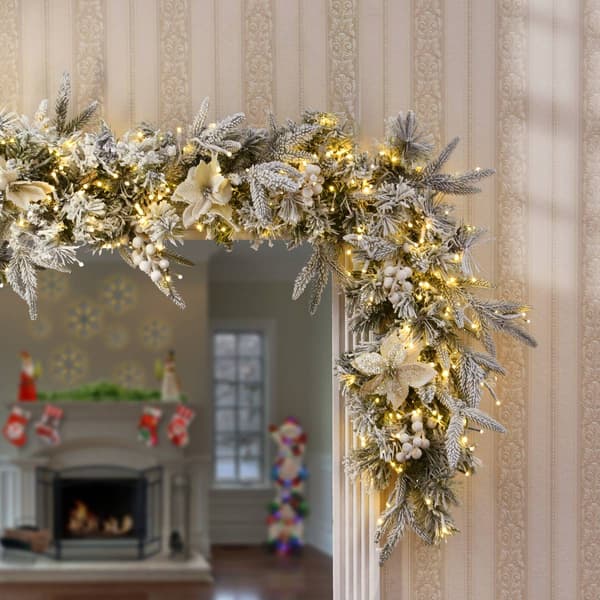 National Tree 6ft. Dual Color&#174; Frosted Colonial Fir Garland