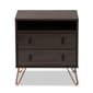 Baxton Studio Glover Dark Brown Finished Wood 2-Drawer Nightstand - image 3