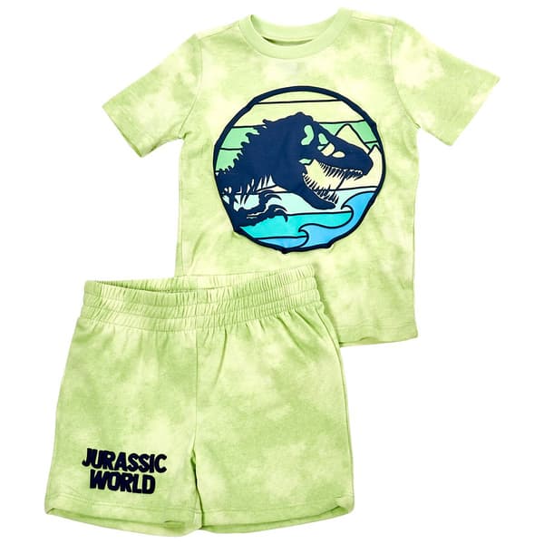 Toddler Boy Jurassic World Tee & Shorts Set - Lime Green - image 