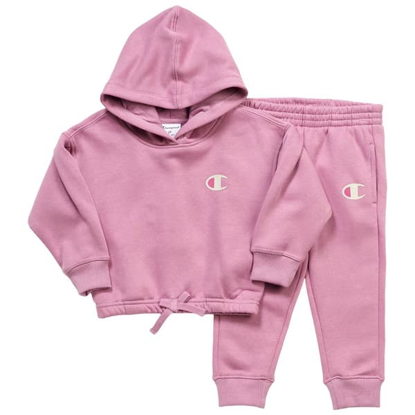 Toddler Girl Champion&#40;R&#41; Emblem & Heart Back Art Hoodie & Joggers