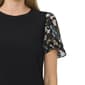 Womens Cece Short Sheer Floral Sleeve Solid Blouse - image 3