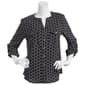 Womems Notations 3/4 Roll Tab Print Equipment Shirt-Black/White - image 1