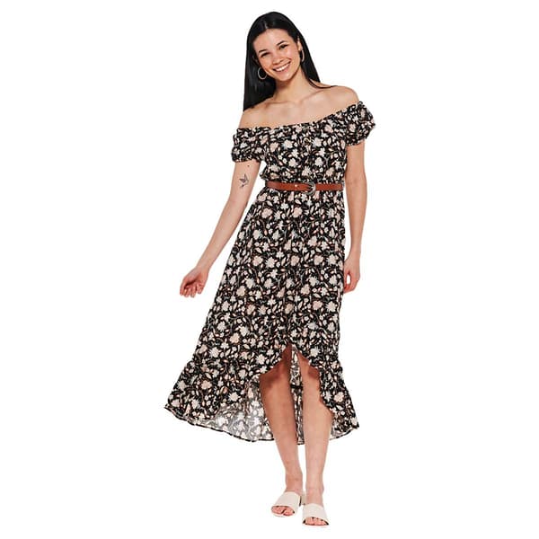 Juniors No Comment Celeste Belted High Low Dress