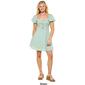 Juniors Trixxi Woven Twist Front Key Hole Puff Sleeve Sun Dress - image 5