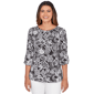 Plus Size Ruby Rd. California Dreaming Dotted Floral Puff Print - image 1