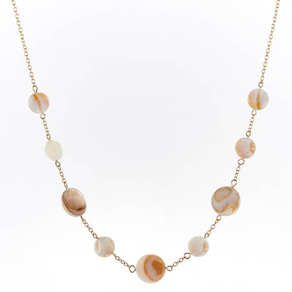 Ashley Cooper(tm) Gold-Tone Mother of Pearl Circle Necklace - image 