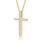 Nova Star&#174; 1/10ctw. Two-Tone Lab Grown Diamond Cross Pendant - image 2