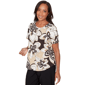 Womens Alfred Dunner Detail Driven Floral Stained Glass Blouse - image 3