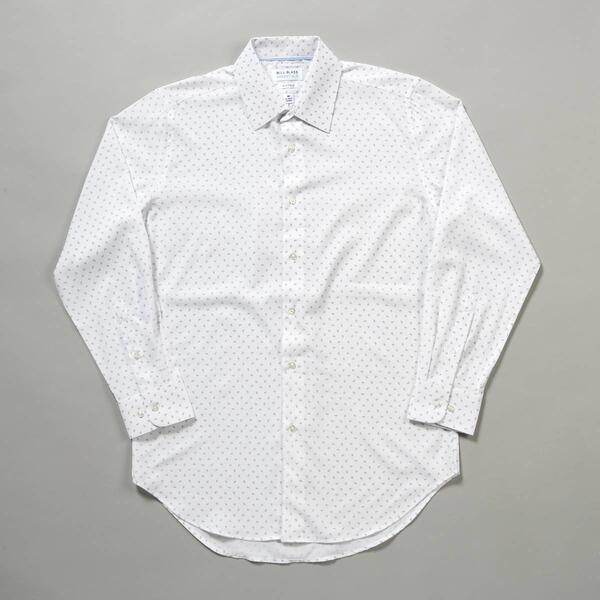 Mens Bill Blass Geometric Fitted Dress Shirt - White - image 