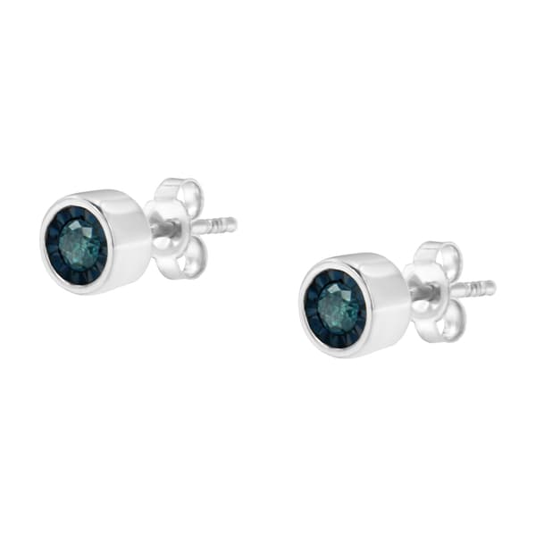 Radiant Rainbow&#8482; Sterling Silver 1/5ctw. Blue Earrings