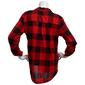 Womens Emily Daniels 3/4 Sleeve Plaid Half Placket Flannel Shirt - image 2