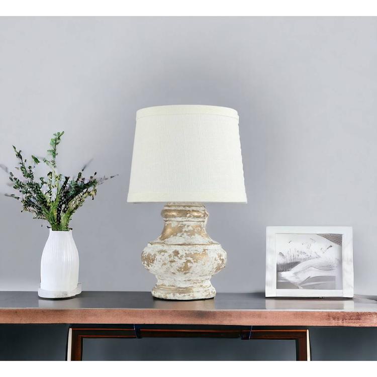 9th & Pike® 12in. Gold & White Table Lamp