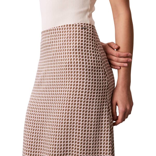 Womens Calvin Klein Zipper Tile Scale Midi Skirt