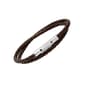 Mens Brown Leather Braided Wrap Bracelet - image 2