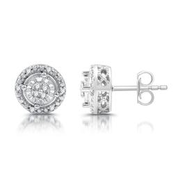 Nova Star(R) 1/10cttw. Lab Grown Diamond Cluster Stud Earrings