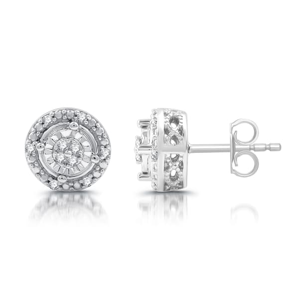 Nova Star(R) 1/10cttw. Lab Grown Diamond Cluster Stud Earrings