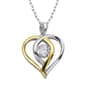 Splendere Two-Tone Double Heart Cubic Zirconia Necklace - image 1