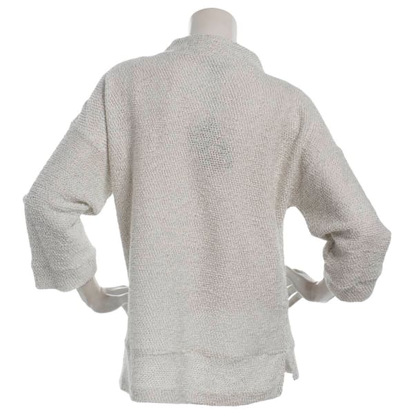 Petite Robert Louis 3/4 Sleeve Mock Neck Popcorn Sweater
