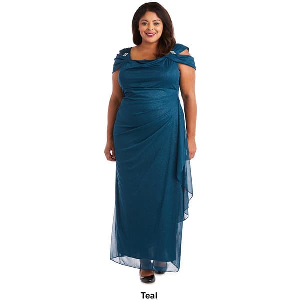Plus Size R&M Richards Chiffon Cowl Bodice Gown
