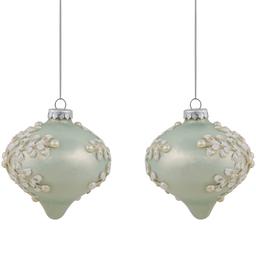 Northlight Seasonal Pastel Green Christmas Ornaments - Set of 2