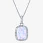 Nova Star® Lab Grown Opal & Lab Grown Diamond Halo Pendant - image 2
