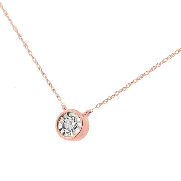 Haus of Brilliance Rose Gold 1/5ctw. Diamond Pendant Necklace - image 