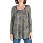 Womens 24/7 Comfort Apparel Long Sleeve Paisley Tunic - image 1