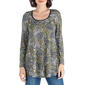 Womens 24/7 Comfort Apparel Long Sleeve Paisley Tunic - image 1