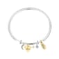 Shine Two-Tone Moon/Heart/Star Bangle Charm Bracelet - image 1