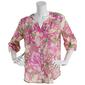 Petites Preswick & Moore&#40;R&#41; Elbow Sleeve Tropical Button Blouse - image 1