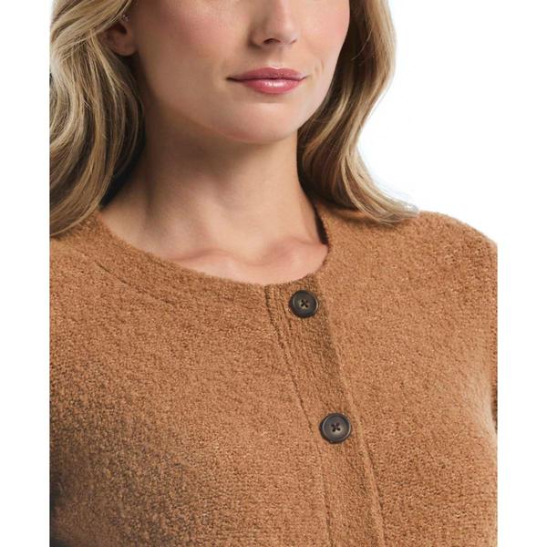 Womens Rafaella® Teddy Boucle Patch Pocket Cardigan