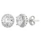 Forever New 7mm Round White Cubic Zirconia Halo Stud Earrings - image 1