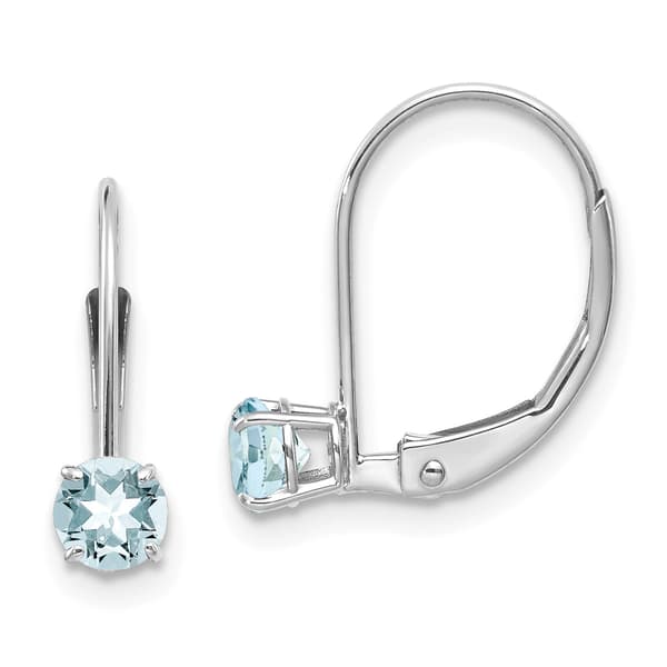 Gemstone Classics&#40;tm&#41; 14kt. White Gold Aquamarine Drop Earrings - image 