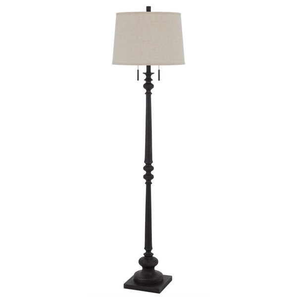 HomeRoots 63in. Rust Two Light Floor Lamp with Shade - image 