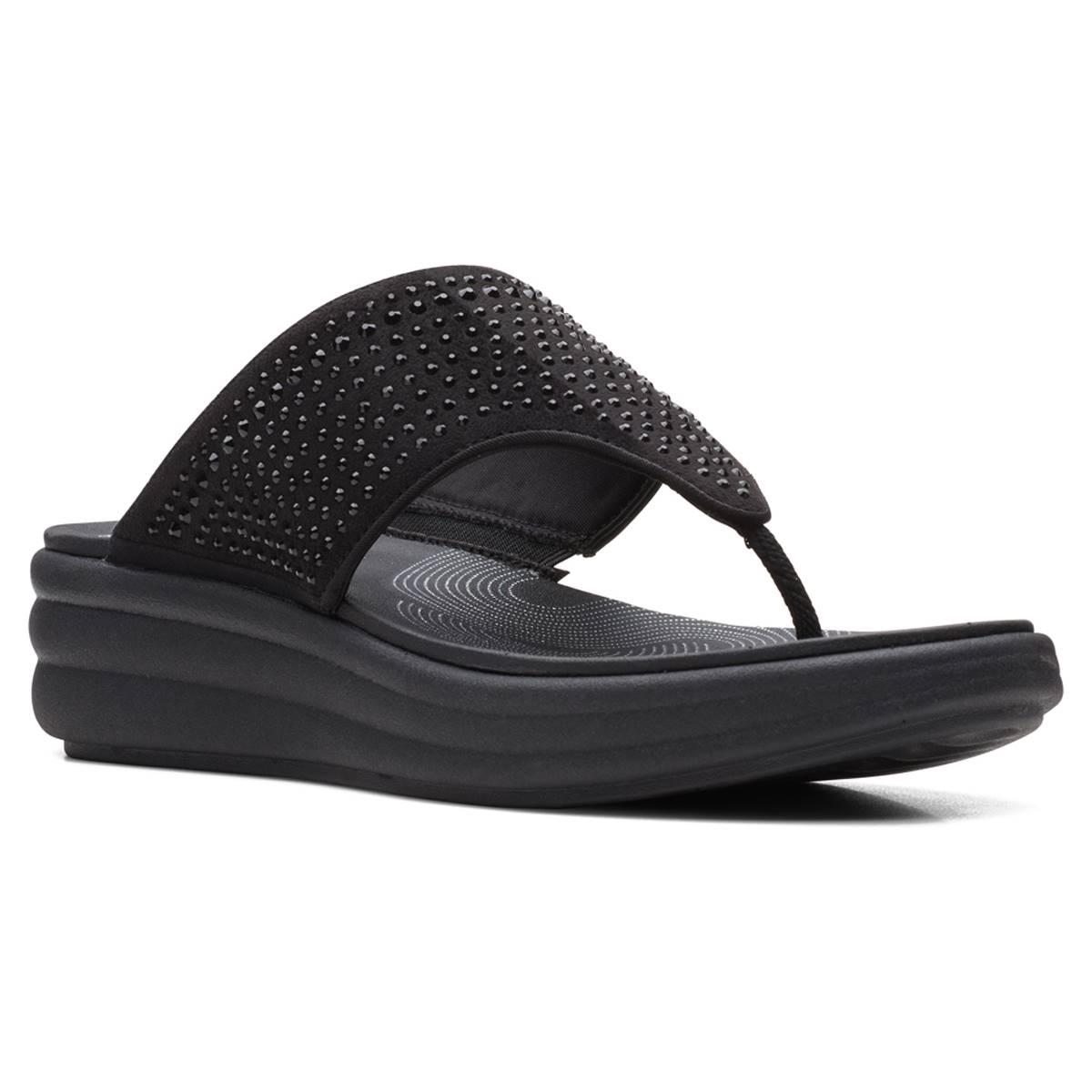 Womens Clarks(R) Cloudsteppers(tm) Drift Jaunt Interest Flip Flops