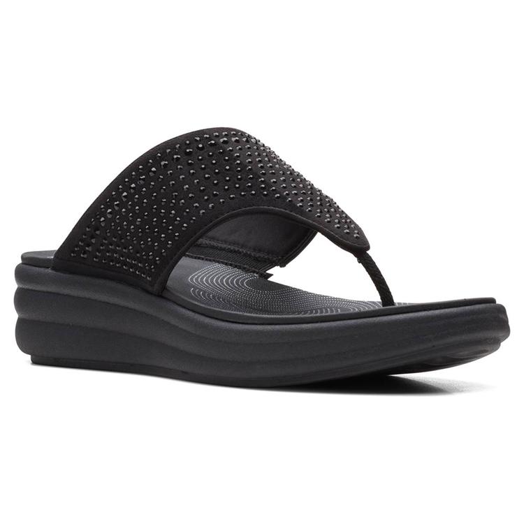 Womens Clarks(R) Cloudsteppers(tm) Drift Jaunt Interest Flip Flops