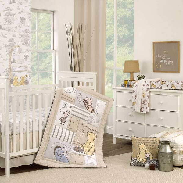 Disney 3pc. Classic Pooh Hunny Fun Nursery Crib Bedding Set - image 