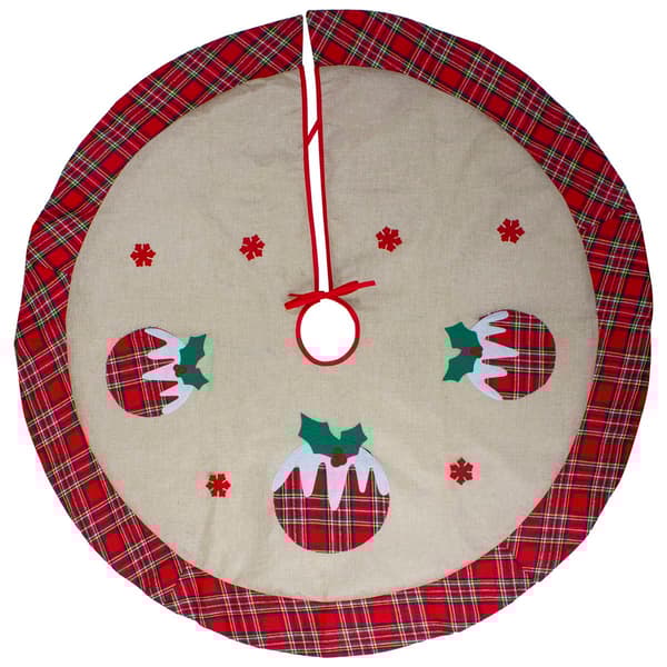 Northlight Seasonal 48in. Burlap Plaid Christmas Tree Skirt