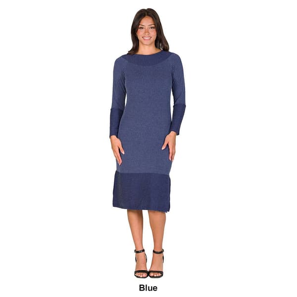 Womens 24/7 Comfort Apparel Ribbed Knit Sweater Dress