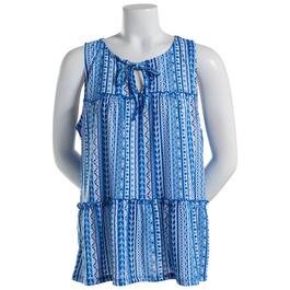 Womens Absolutely Famous Tiered Ruffle Sleeveless Top