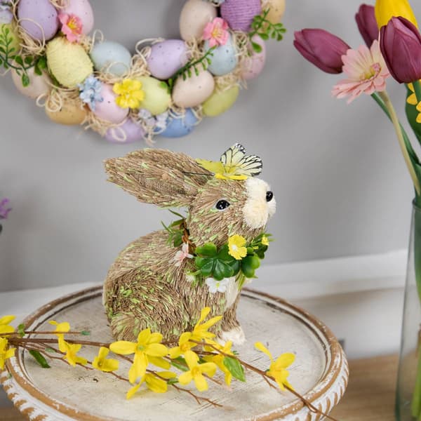 Northlight Seasonal Easter Bunny with Butterfly Straw Figurine