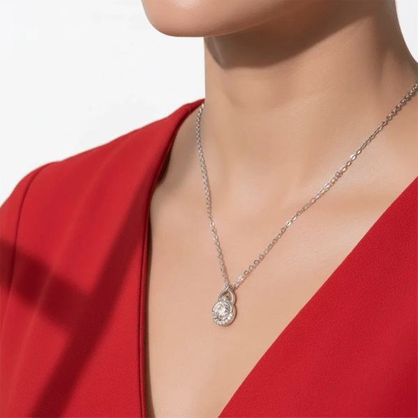 Saffron 0.5ctw.Moissanite Diamond Infinity Drop Necklace