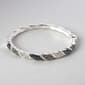 Silver Plated Brass Black Crystal Bangle Bracelet - image 1