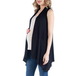 Plus Size 24/7 Comfort Apparel Draped Maternity Cardigan