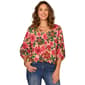 Womens Democracy 3/4 Sleeve Printed Woven Top - image 1